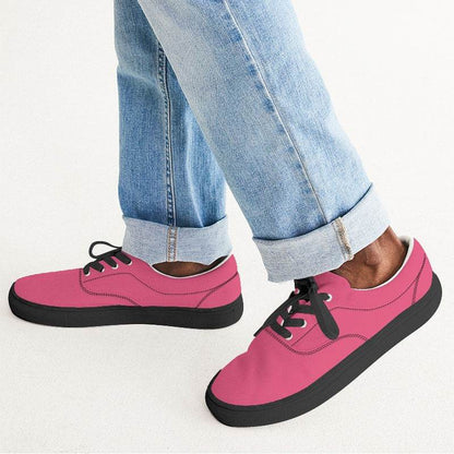 Light Clear Pink Men's Canvas Sneakers (RPI3-CL-LI) - Man CloseUp