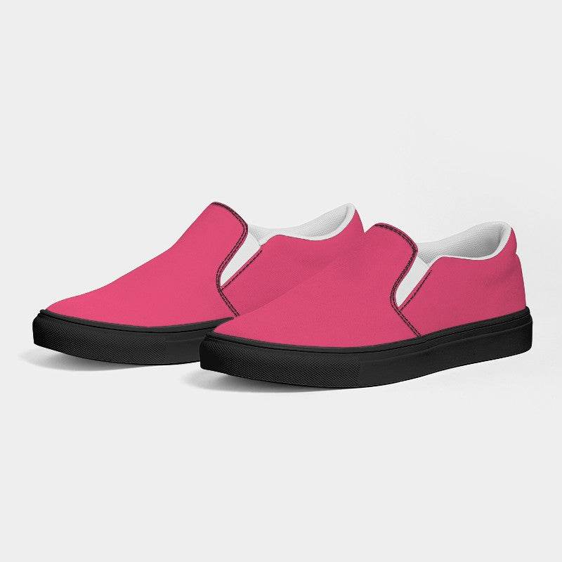 Light Clear Pink Men's Slip-On Canvas Sneakers (RPI3-CL-LI) - Side 3