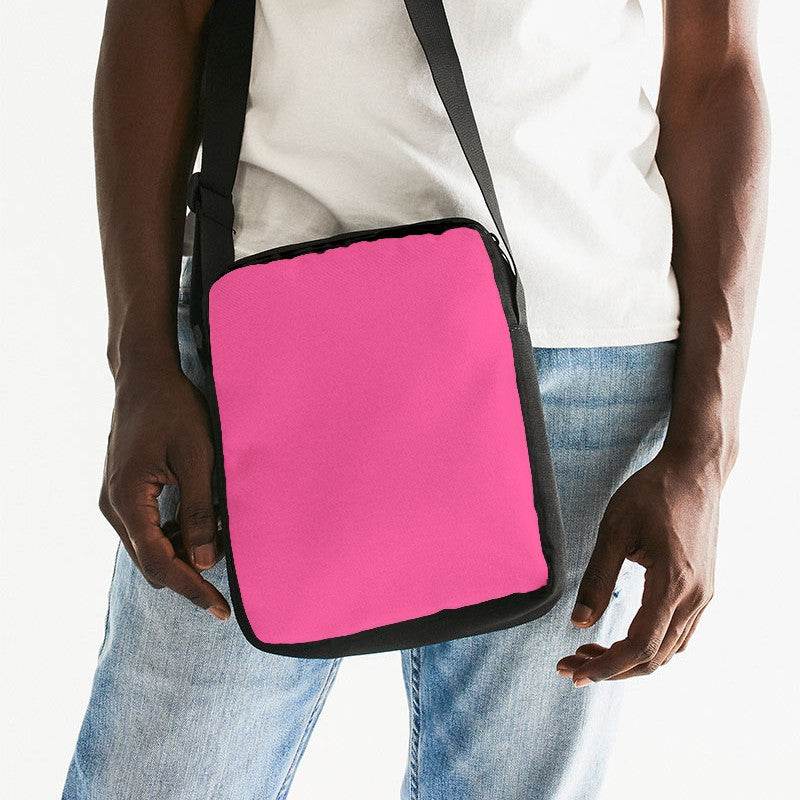 Light Clear Pink Messenger Pouch (PI-CL-LI) - Man Front CloseUp
