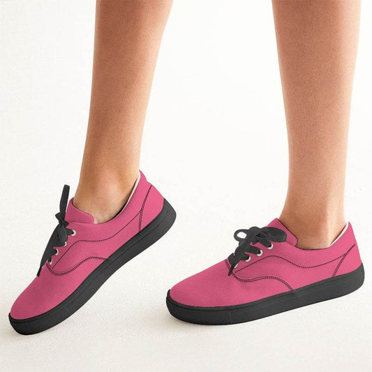 Light Clear Pink Women's Canvas Sneakers (RPI3-CL-LI) - Woman CloseUp
