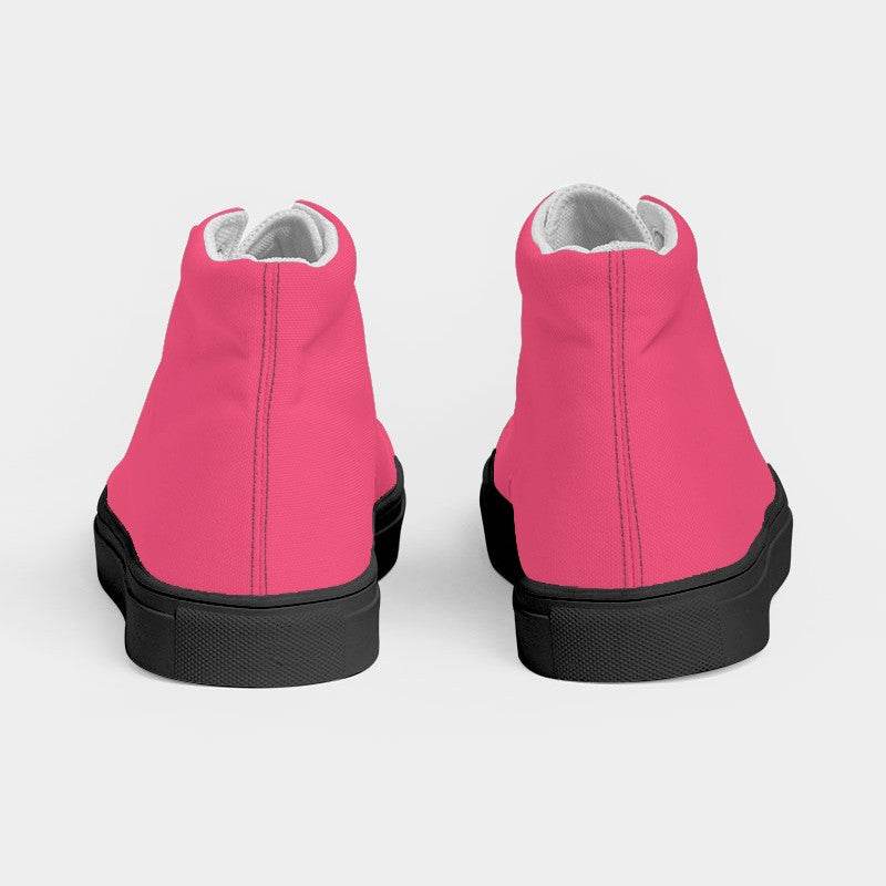 Light Clear Pink Women's High-Top Canvas Sneakers (RPI3-CL-LI) - Back