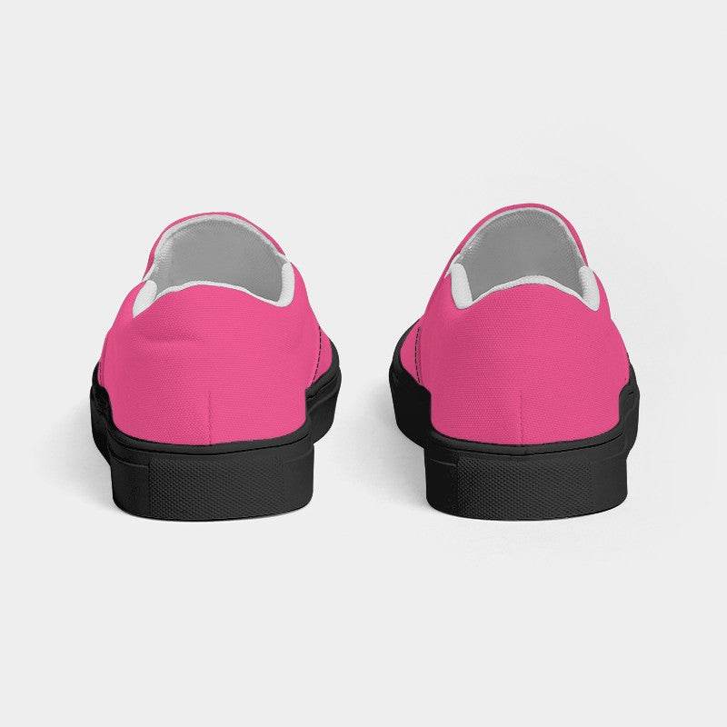 Light Clear Pink Women's Slip-On Canvas Sneakers (PI-CL-LI) - Back