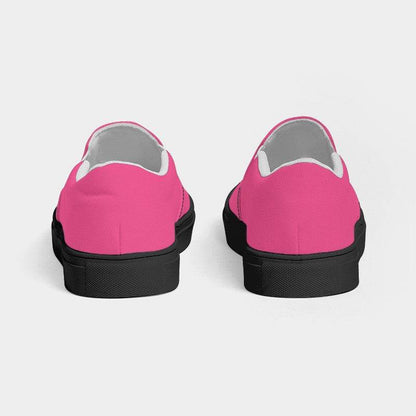 Light Clear Pink Women's Slip-On Canvas Sneakers (PI-CL-LI) - Back