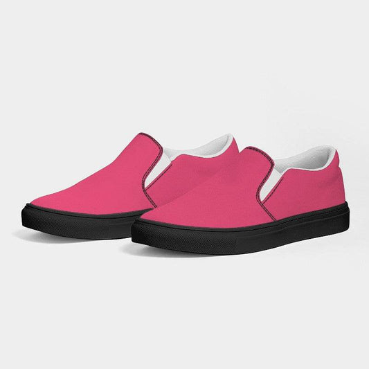 Light Clear Pink Women's Slip-On Canvas Sneakers (RPI3-CL-LI) - Side 3