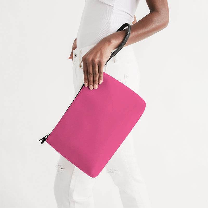 Light Clear Pink Zip Pouch (PI-CL-LI) - Side Holding