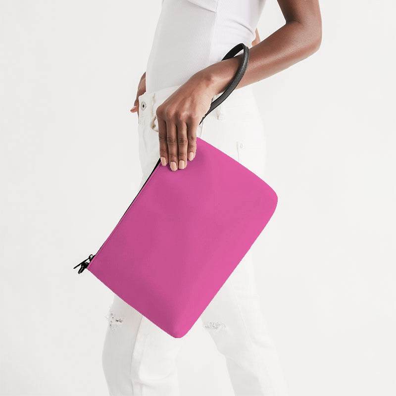 Light Clear Pink Zip Pouch (PIM1-CL-LI) - Side Holding