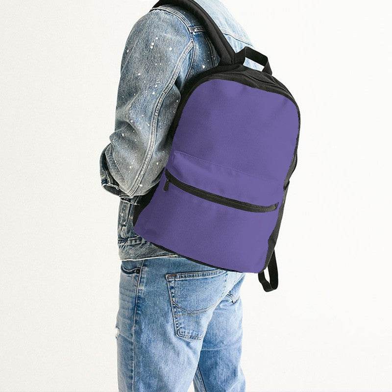 Light Clear Purple Canvas Backpack (PUI1-CL-LI) - Man Back CloseUp