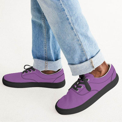 Light Clear Purple Men's Canvas Sneakers (MPU1-CL-LI) - Man CloseUp