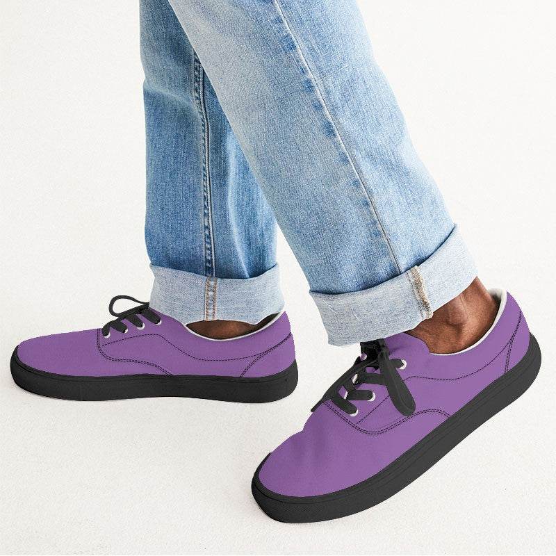 Light Clear Purple Men's Canvas Sneakers (MPU2-CL-LI) - Man CloseUp