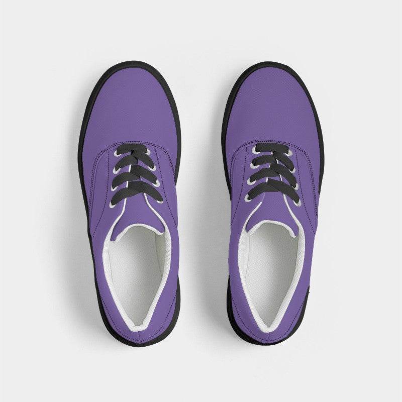 Light Clear Purple Men's Canvas Sneakers (PU-CL-LI) - Top