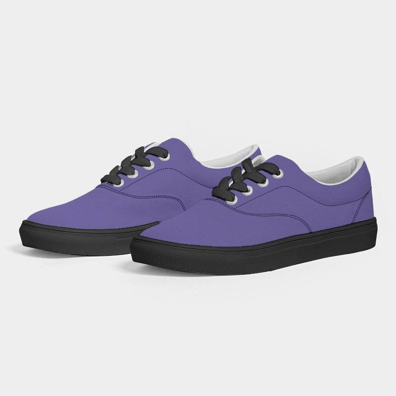Light Clear Purple Men's Canvas Sneakers (PUI1-CL-LI) - Side 3