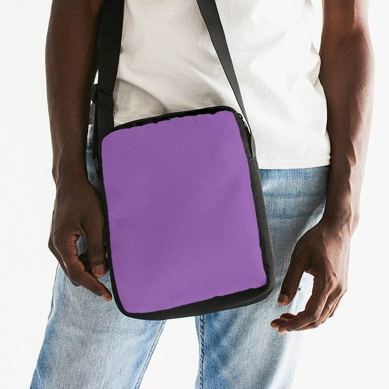Light Clear Purple Messenger Pouch (MPU2-CL-LI) - Man Front CloseUp