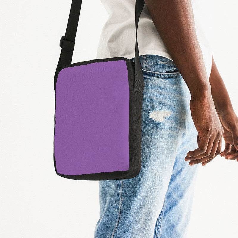 Light Clear Purple Messenger Pouch (MPU2-CL-LI) - Man Side CloseUp