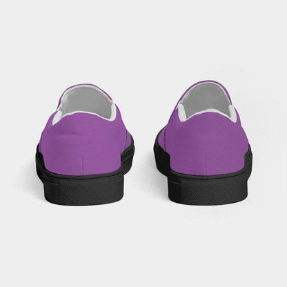 Light Clear Purple Women's Slip-On Canvas Sneakers (MPU1-CL-LI) - Back