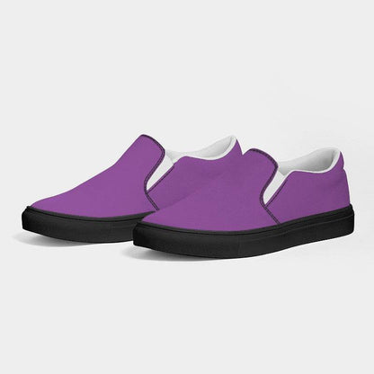 Light Clear Purple Women's Slip-On Canvas Sneakers (MPU1-CL-LI) - Side 3
