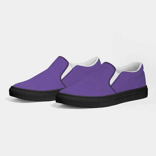 Light Clear Purple Women's Slip-On Canvas Sneakers (PU-CL-LI) - Side 3