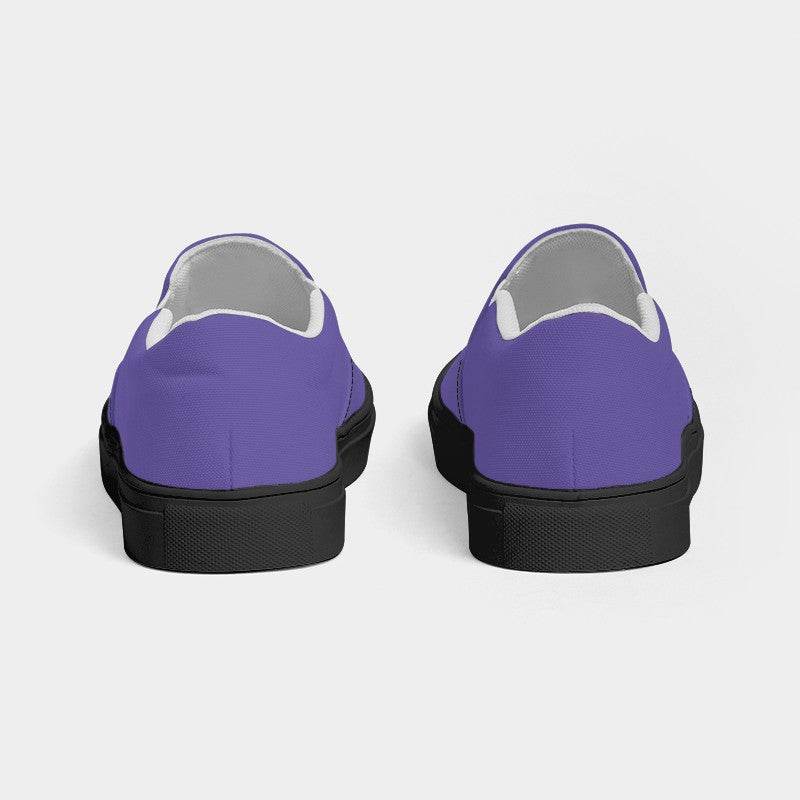 Light Clear Purple Women's Slip-On Canvas Sneakers (PUI1-CL-LI) - Back