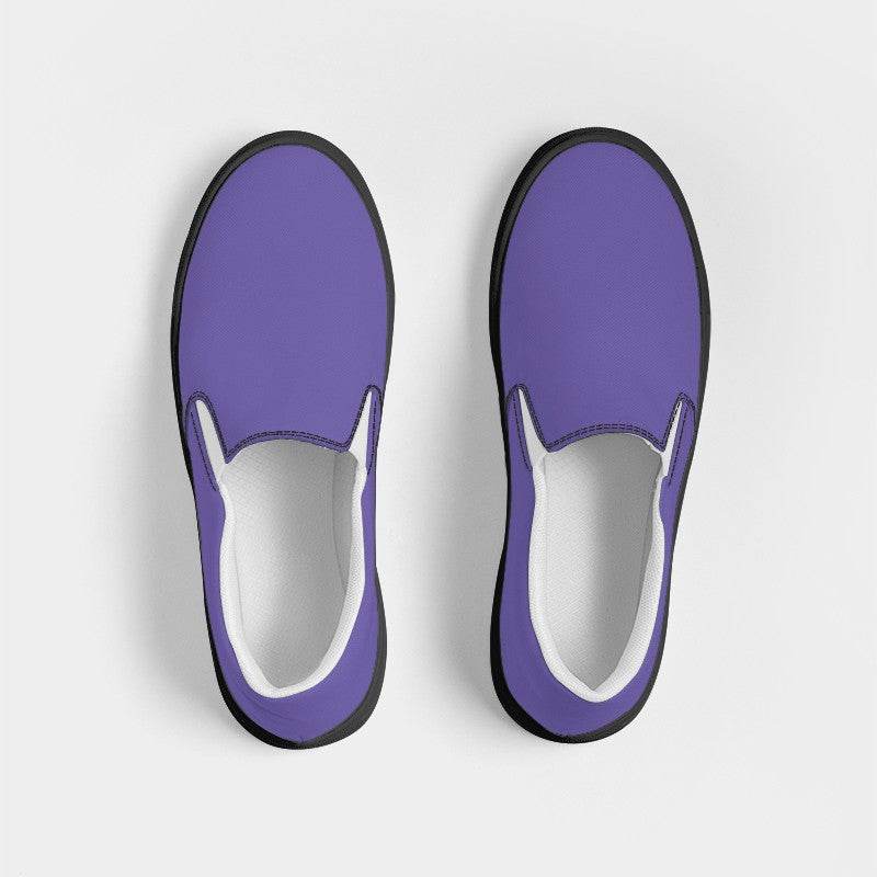 Light Clear Purple Women's Slip-On Canvas Sneakers (PUI1-CL-LI) - Top