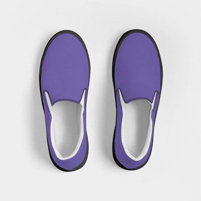 Light Clear Purple Women's Slip-On Canvas Sneakers (PUI1-CL-LI) - Top