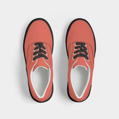 Light Clear Red Men's Canvas Sneakers (R-CL-LI) - Top