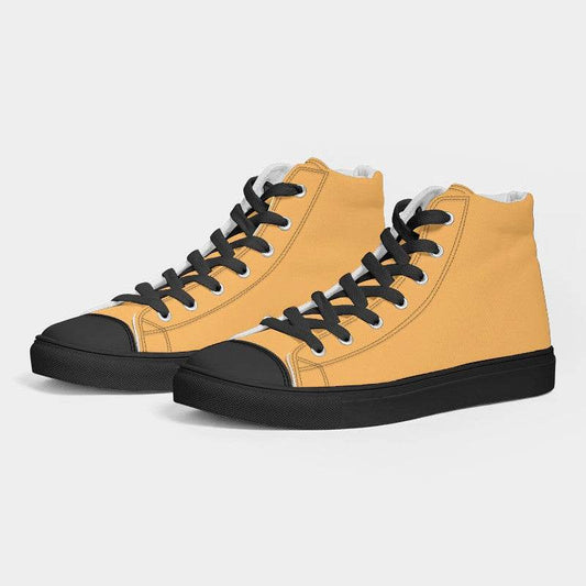 Light Clear Yellow Women's High-Top Canvas Sneakers (YO1-CL-LI) - Side 3