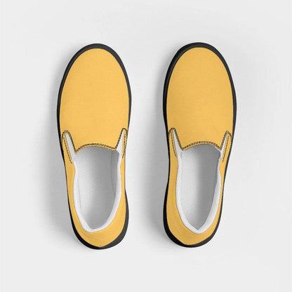 Light Clear Yellow Women's Slip-On Canvas Sneakers (YO1-CL-LI) - Top