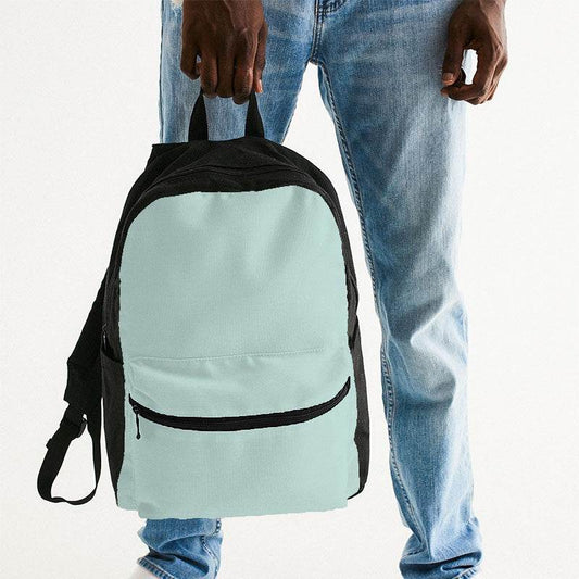 Light Fully-Muted Blue-Green Canvas Backpack (BG-FM-LI) - Man Holding