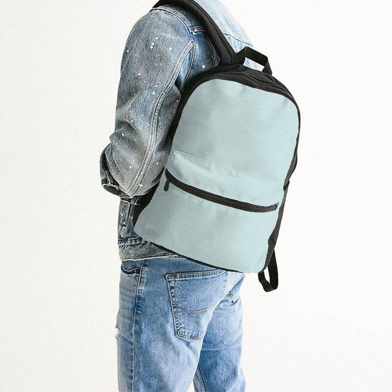 Light Fully-Muted Blue-Green Canvas Backpack (CBG2-FM-LI) - Man Back CloseUp