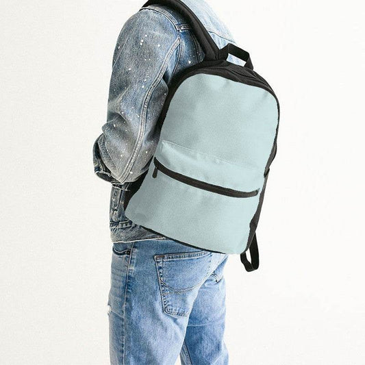 Light Fully-Muted Blue-Green Canvas Backpack (CBG2-FM-LI) - Man Back CloseUp