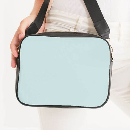 Light Fully-Muted Blue-Green Crossbody Bag (CBG2-FM-LI) - Woman Front CloseUp