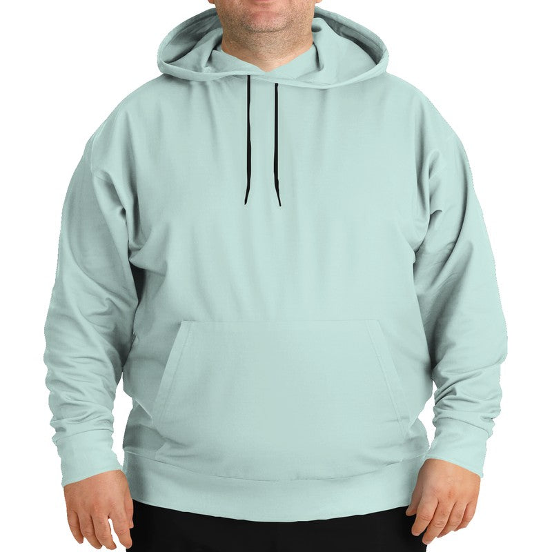 Light Fully-Muted Blue-Green Hoodie PLUS (BG-FM-LI) - Man Front PLUS