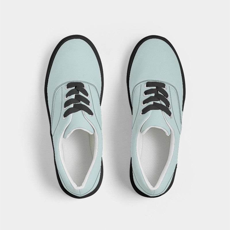 Light Fully-Muted Blue-Green Men's Canvas Sneakers (CBG2-FM-LI) - Top