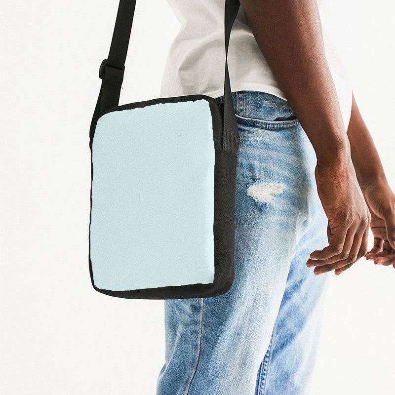 Light Fully-Muted Blue-Green Messenger Pouch (CBG2-FM-LI) - Man Side CloseUp