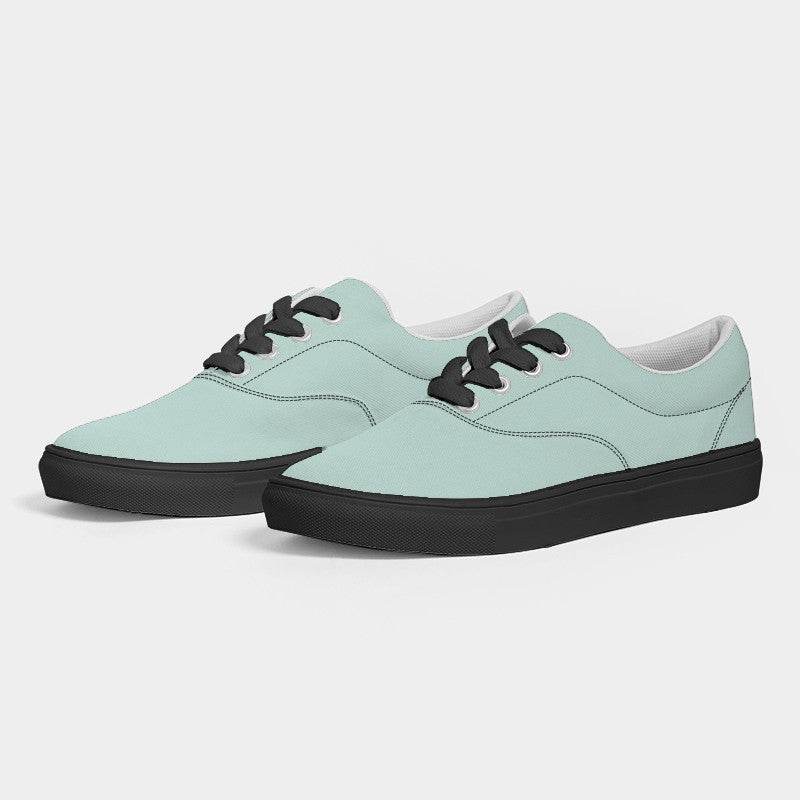 Light Fully-Muted Blue-Green Women's Canvas Sneakers (BG-FM-LI) - Side 3