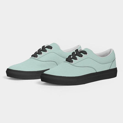 Light Fully-Muted Blue-Green Women's Canvas Sneakers (BG-FM-LI) - Side 3