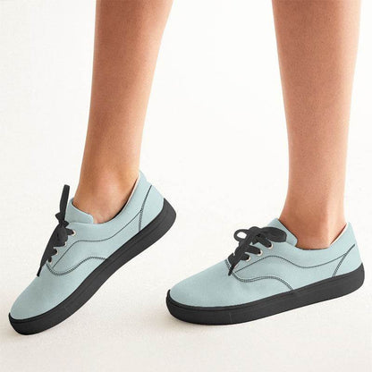 Light Fully-Muted Blue-Green Women's Canvas Sneakers (CBG2-FM-LI) - Woman CloseUp
