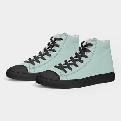 Light Fully-Muted Blue-Green Women's High-Top Canvas Sneakers (BG-FM-LI) - Side 3