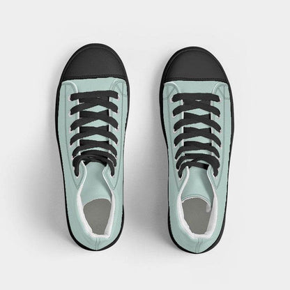 Light Fully-Muted Blue-Green Women's High-Top Canvas Sneakers (BG-FM-LI) - Top