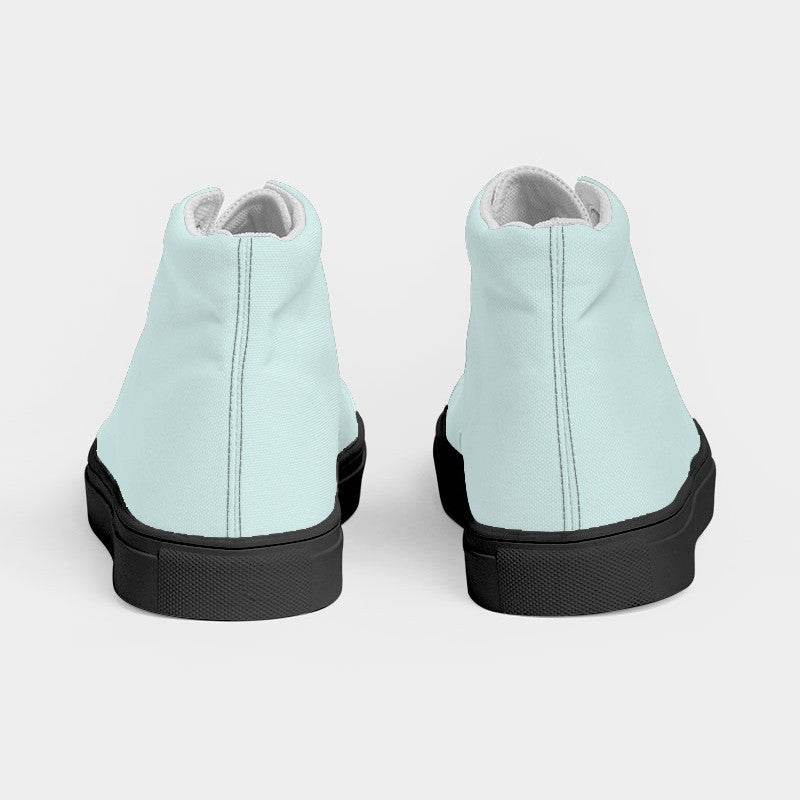 Light Fully-Muted Blue-Green Women's High-Top Canvas Sneakers (CBG2-FM-LI) - Back