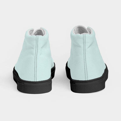 Light Fully-Muted Blue-Green Women's High-Top Canvas Sneakers (CBG2-FM-LI) - Back