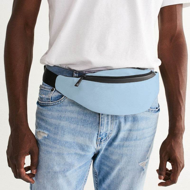 Light Fully-Muted Blue Belt Bag (B-FM-LI) - Man Front CloseUp