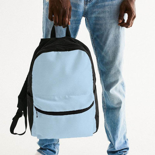 Light Fully-Muted Blue Canvas Backpack (B-FM-LI) - Man Holding