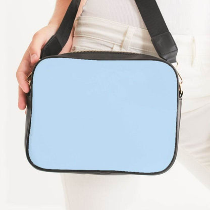 Light Fully-Muted Blue Crossbody Bag (B-FM-LI) - Woman Front CloseUp