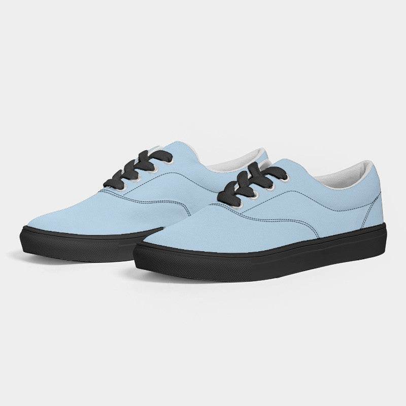 Light Fully-Muted Blue Men's Canvas Sneakers (B-FM-LI) - Side 3