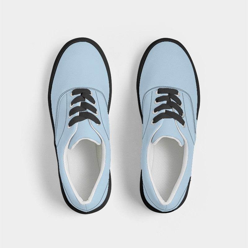 Light Fully-Muted Blue Men's Canvas Sneakers (B-FM-LI) - Top