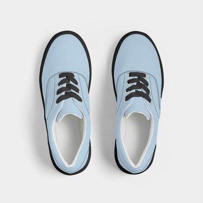 Light Fully-Muted Blue Men's Canvas Sneakers (B-FM-LI) - Top