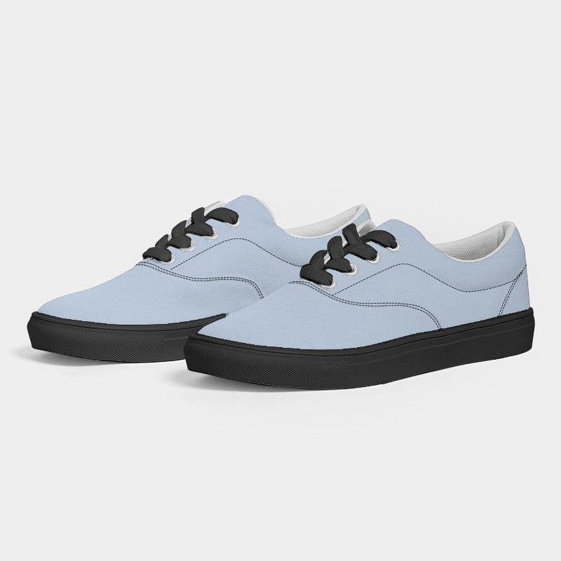 Light Fully-Muted Blue Men's Canvas Sneakers (IB2-FM-LI) - Side 3