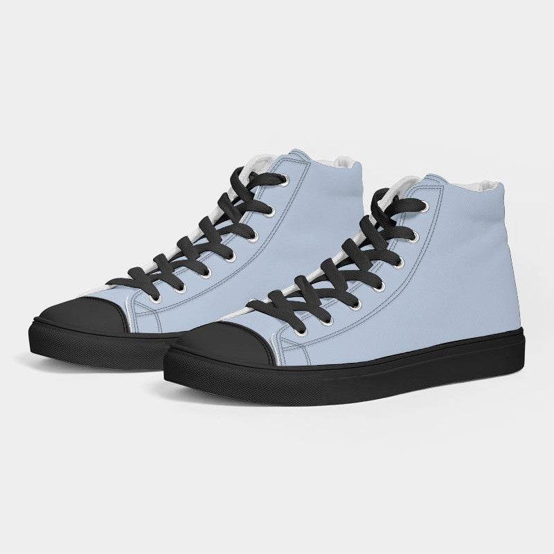 Light Fully-Muted Blue Men's High-Top Canvas Sneakers (IB2-FM-LI) - Side 3