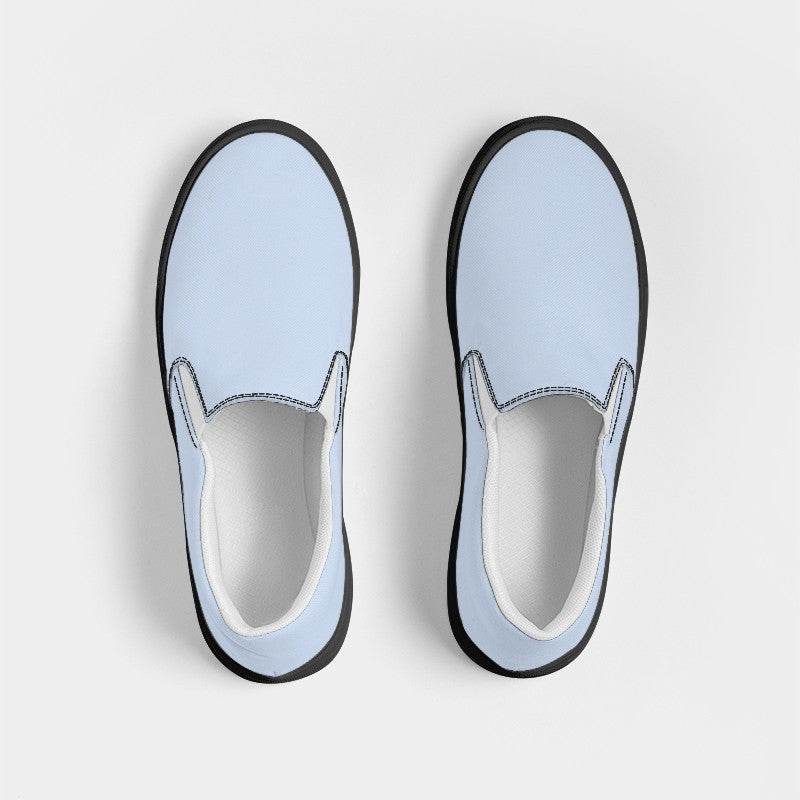 Light Fully-Muted Blue Men's Slip-On Canvas Sneakers (IB2-FM-LI) - Top