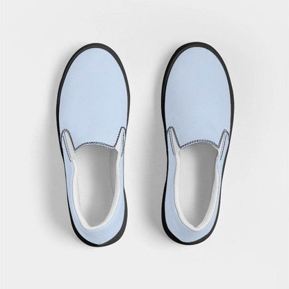 Light Fully-Muted Blue Men's Slip-On Canvas Sneakers (IB2-FM-LI) - Top